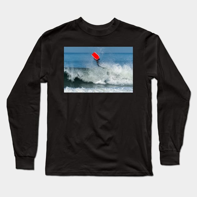 Bodyboarder in action Long Sleeve T-Shirt by homydesign